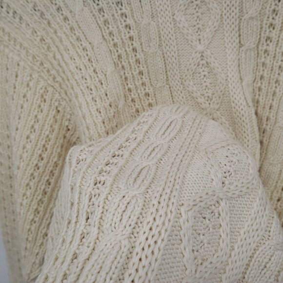 Mairtin Standun Cable Knit Sweater Unisex L Cream Fisherman Scandinavian Rustic - Picture 10 of 16